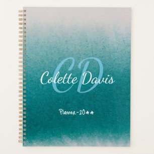 Planificateur Personnalisé Paillettes Bleu Cyan Ve