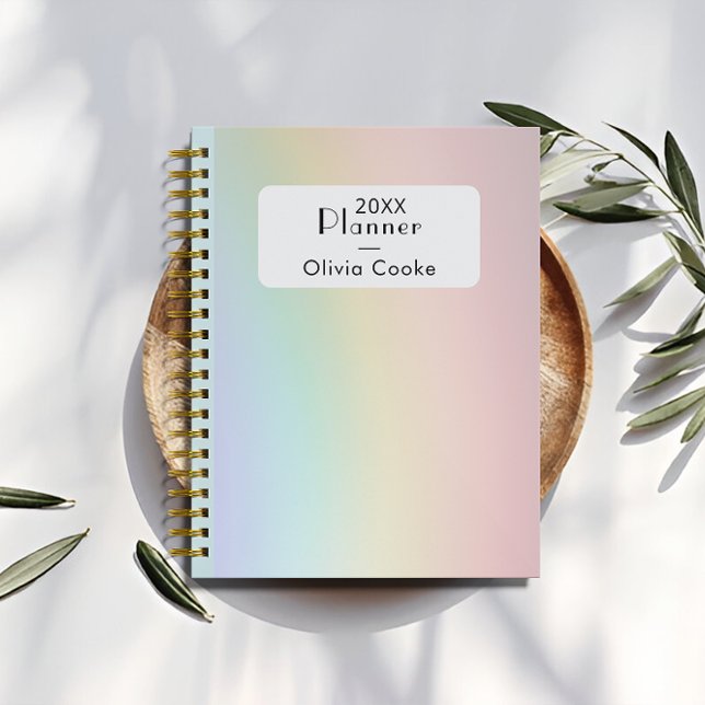 Planificateur Personnalisé Rainbow Avec Nom Person (Rainbow Personalized Planner With Custom Name)