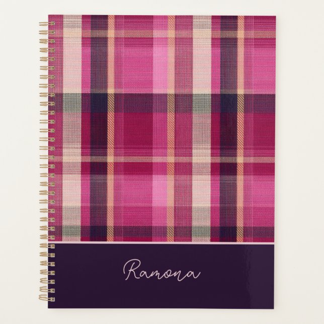 Planificateur personnalisé style Gingham (Devant)