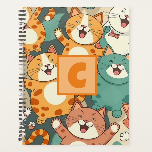 Planificateur personnalisé sur le thème du chat (Devant)