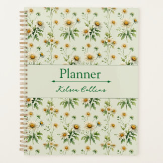 Planificateur Personnalisé Vintage Daisy Vert Saug