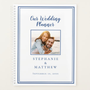 Planificateur photo personnalisé Mariage bleu et b