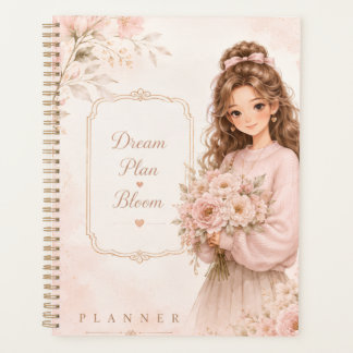Planificateur quotidien de luxe doux féminin