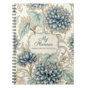 Planificateur quotidien floral bleu Cahier étudian