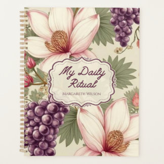 Planificateur quotidien floral violet rose