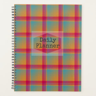 Planificateur quotidien - orange, aqua et rose - H