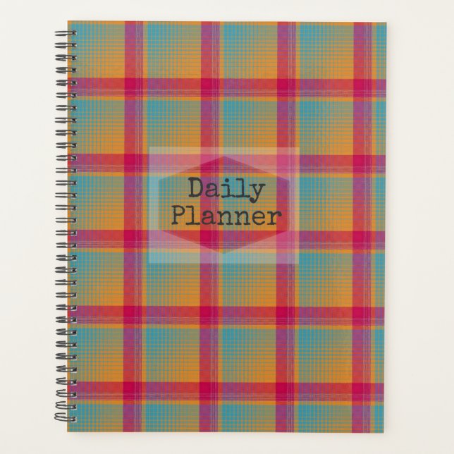 Planificateur quotidien - orange, aqua et rose - H (Devant)