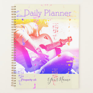 Planificateur quotidien photo Joueuse de guitare f