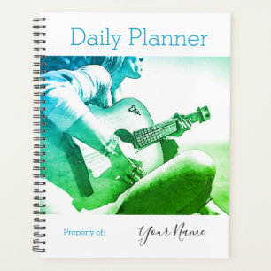 Planificateur quotidien photo Joueuse de guitare f