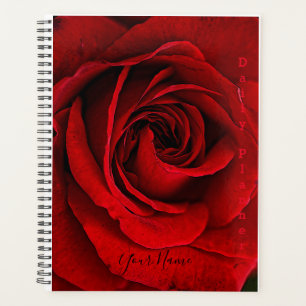 Planificateur quotidien - Rose rouge avec photos -