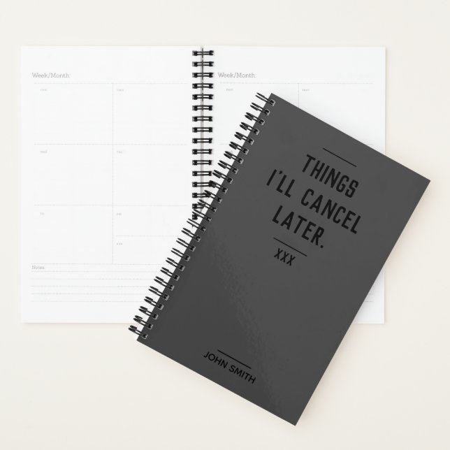 Planificateur Sarcastique personnalisé pour introv (Devant avec enveloppe)