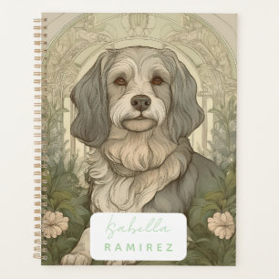 Planificateur Serene Dog personnalisé avec nom