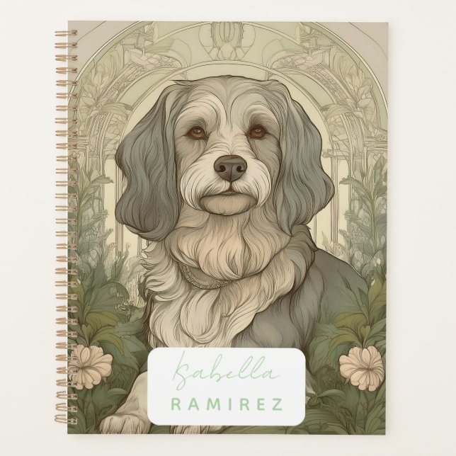 Planificateur Serene Dog personnalisé avec nom (Devant)