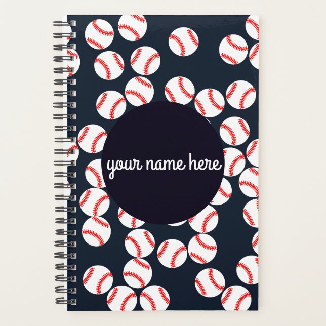 Planificateur Spiral De Baseball Personnalisé (Devant)