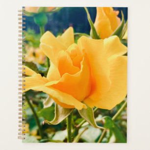 Planificateur spirale à fleurs jaunes