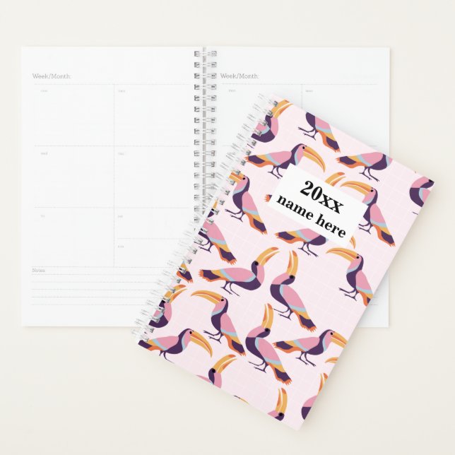 Planificateur Toucan personnalisé (Devant avec enveloppe)