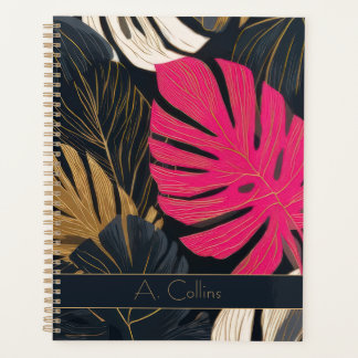 Planificateur Tropical Monstera Rose et Or Personn