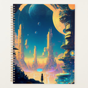 Planificateur urbain futuriste de science-fiction