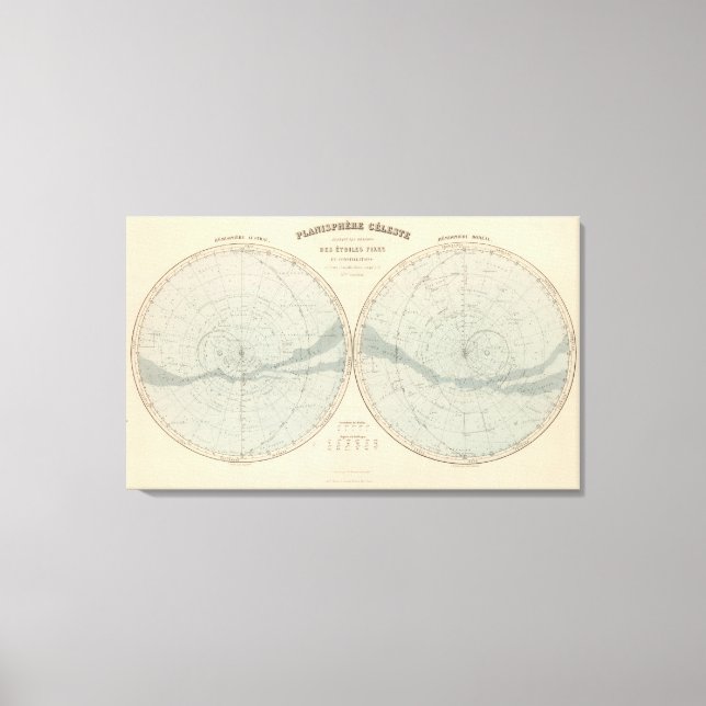 Planisphere Celeste Hemisphäre Leinwanddruck (Vorderseite)