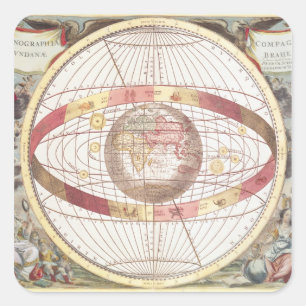 Planisphere, 'vom Atlas Coelestis Quadratischer Aufkleber
