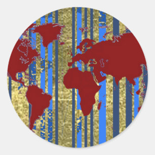 Planisphere-Weltkarte Runder Aufkleber