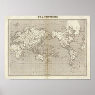 Planispherediagramm des Sonnensystems Poster