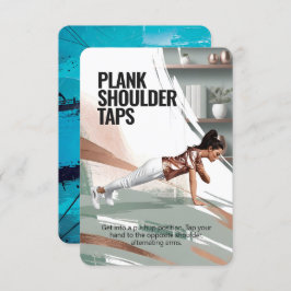 Plank Shoulder Stecht Fitness Card mit Blue Backin Save The Date