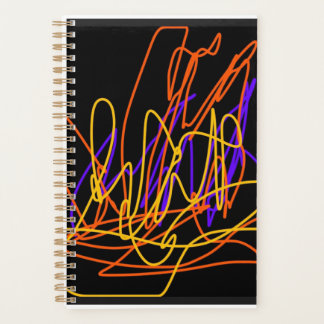 Planner avec beau néon coloré art abstrait