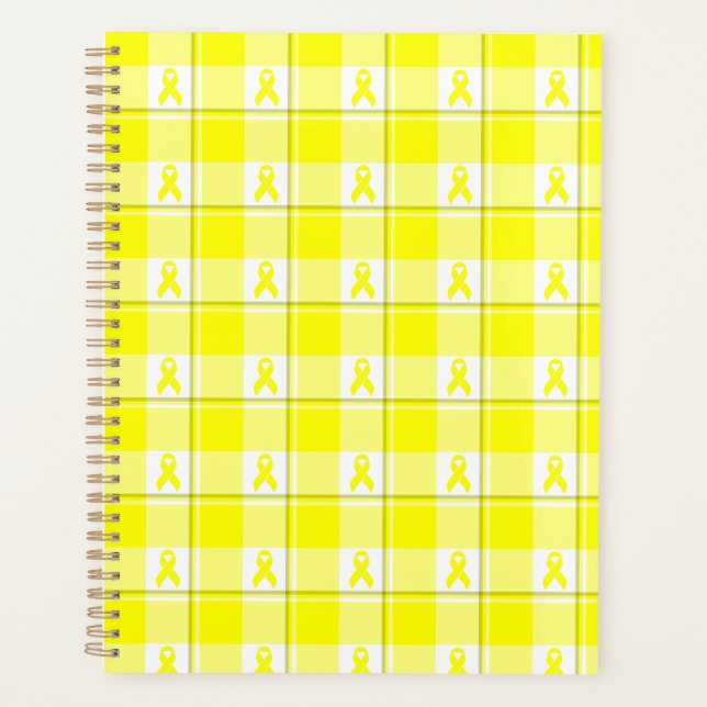 Planner Bladder Cancer Awareness Plaid, Yellow (Devant)