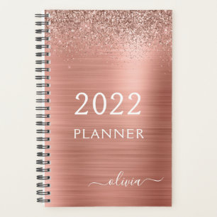 Planner de Parties scintillant rose brillant Rose 