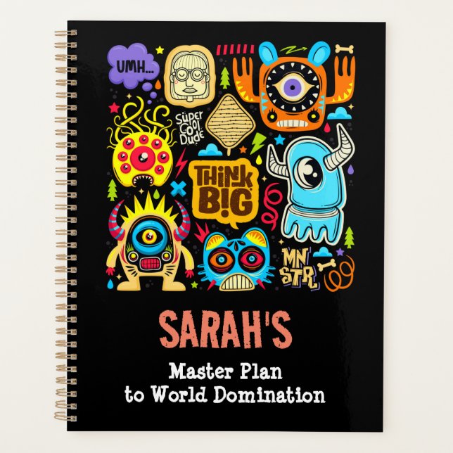 Planner - Funky Monster Doodles : Pensez Big Art (Devant)