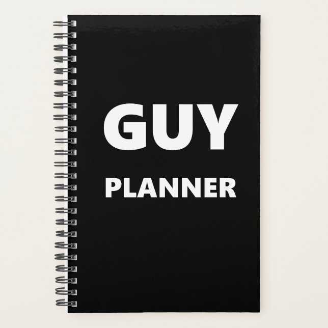 Planner Homme Guy Planner Blanc Police Noir (Devant)