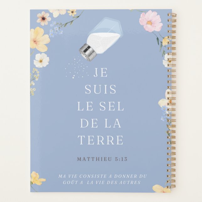 Planner "Je suis le sel de la terre" Organisation (Dos)