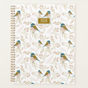 Planner Mésanges Rose Or 2026