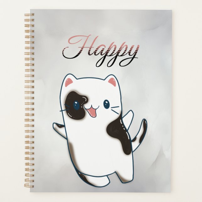 Planner - Niedlich Kawaii Happy Kitty Planer (Vorderseite)