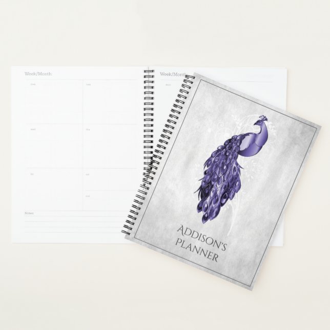 Planner Peacock Purple Élégant (Devant avec enveloppe)