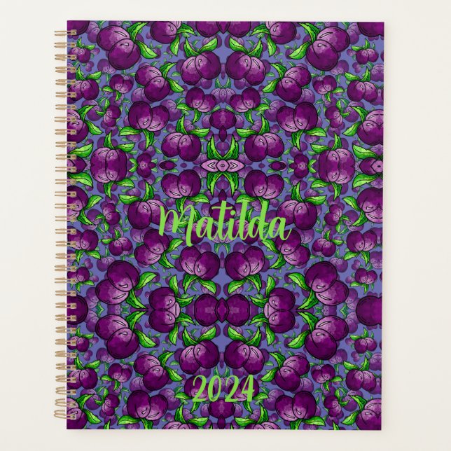 planner spirale PLUM personnalisé fruit funky (Devant)