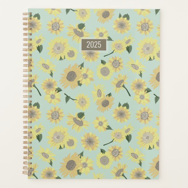 Planner Tournesol Jaune Orange Floral (Devant)