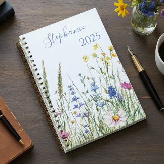 Planner – Watercolor Wildflowers & Name