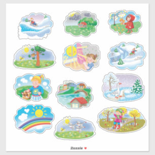 Planneraufkleber , Cartoon niedliche Kinderbekleid Aufkleber