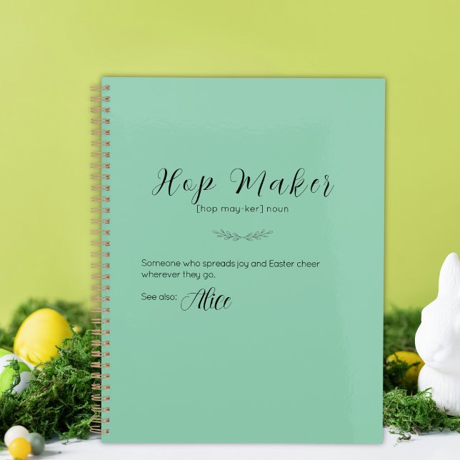 Planneur de lapin de Pâques Aqua personnalisé - Ho (Personalized Aqua Easter Bunny Planner - Hop Maker)