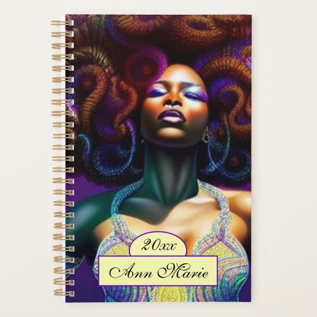 Planneur femme noire de luxe personnalisé (Devant)