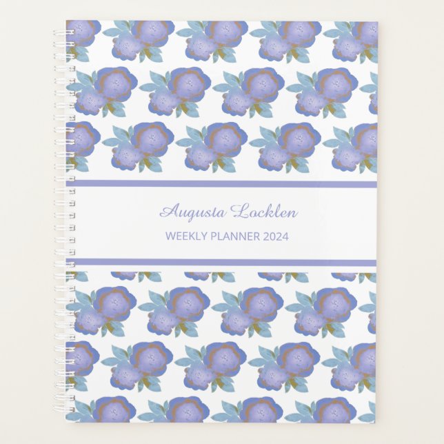 Planneur hebdomadaire Motif Floral Peint (Devant)