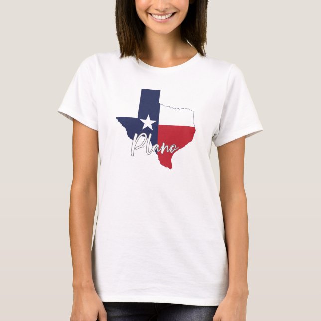 Plano, Texas Flag Karte Frauen weiß T-Shirt (Vorderseite)