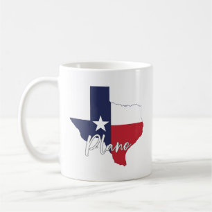 Plano, Texas Flag Map Kaffeetasse