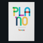 Plano Texas Mitte Jahrhundert, Pop Art, Künstlicher Leinwanddruck<br><div class="desc">Plano Texas klassischer Retrostil aus dem 60er 70er und 80er. Helle Primärfarben im abstrakten Kunststil des 20. Jahrhunderts mit einfachen geometrischen Elementen. Vintage Pop Kunst. Einfach fett,  trage deine Heimatstadt laut aus.</div>