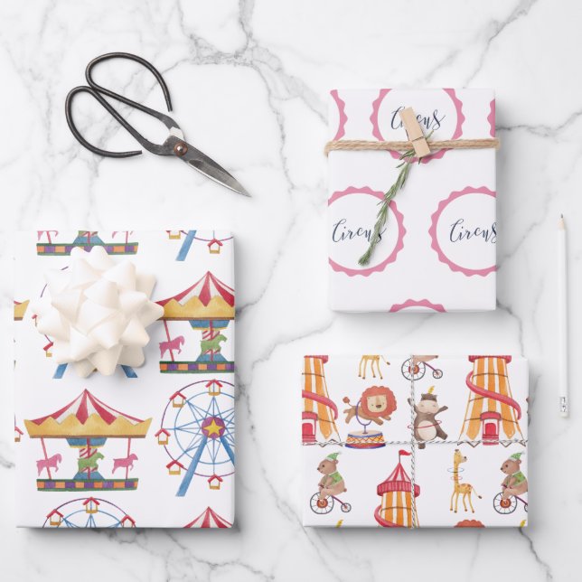 Planpapier für den Umschlag von 3 Sets Geschenkpapier Set (Vorderseite)