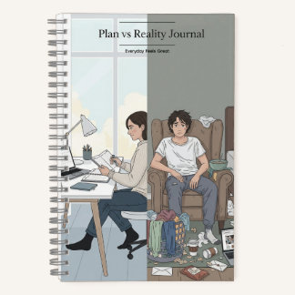 Plans contre réalité Carnet spiral - Drôle Journal