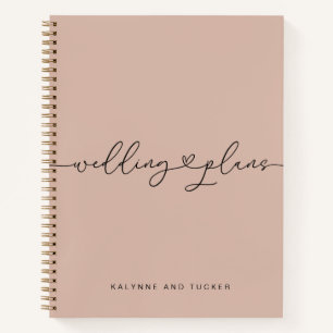 Plans de mariage rose élégante Fleurir Cahier coeu