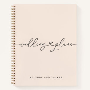 Plans de mariage simples vintage blanc Cahier coeu